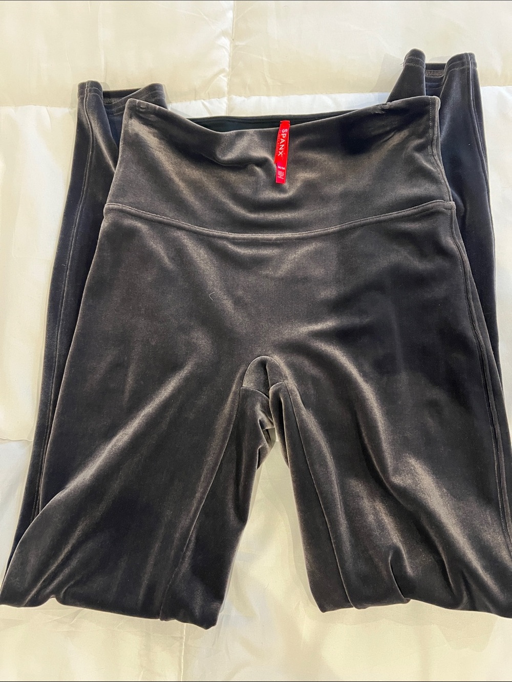 Spanx Charcoal Velvet Shapewear Leggings